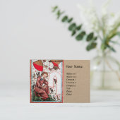 PLAATS IN DE GARDEN VAN VOGELS Medieval Kraft Pape Visitekaartje (Staand voorkant)