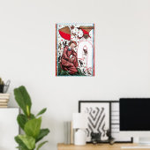 PLAATS IN DE GARDEN VAN VOGELS Medieval Miniatuur Poster (Thuiskantoor)