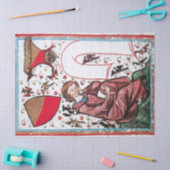 PLAATS IN DE GARDEN VAN VOGELS Medieval Miniatuur Tissuepapier (Craft)