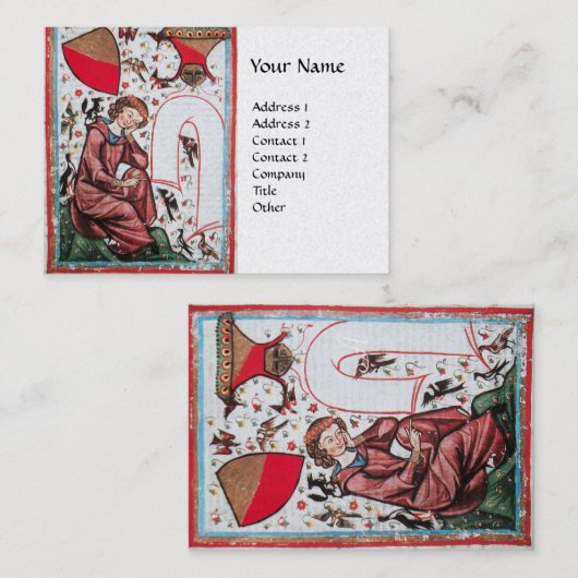 PLAATS IN DE GARDEN VAN VOGELS Medieval White Pear Visitekaartje (Voorkant / Achterkant)