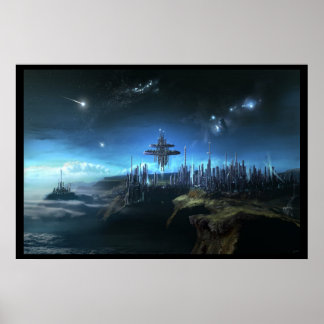 Plaats in de wolken poster