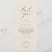 Plaats instellen Dank u, Elegant Cream Grey Kaart (Voorkant)