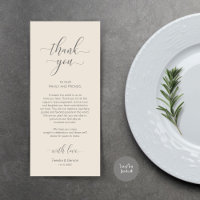 Plaats instellen Dank u, Elegant Cream Grey Kaart