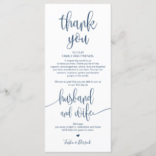 Plaats Instelling Bedankt Kaart in Navy Blue thema