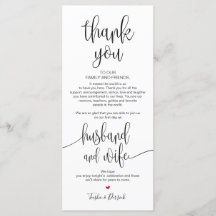 Plaats Instelling Bedankt Kaart voor het Trouwdine