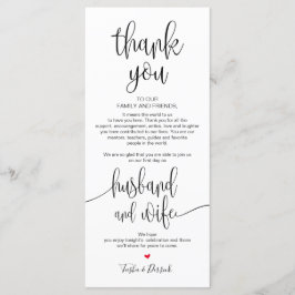 Plaats Instelling Bedankt Kaart voor het Trouwdine