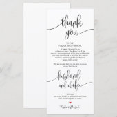 Plaats Instelling Bedankt Kaart voor het Trouwdine (Voorkant / Achterkant)