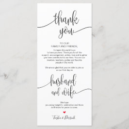 Plaats Instelling Bedankt Kaart voor het Trouwdine