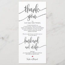 Plaats Instelling Bedankt Kaart voor het Trouwdine