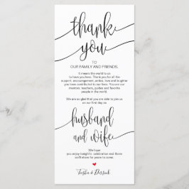 Plaats Instelling Bedankt Kaart voor het Trouwdine