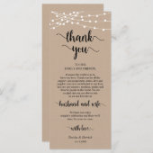 Plaats instelling Dank u, Kraft String Lichten Kaa Programmakaart (Voorkant / Achterkant)