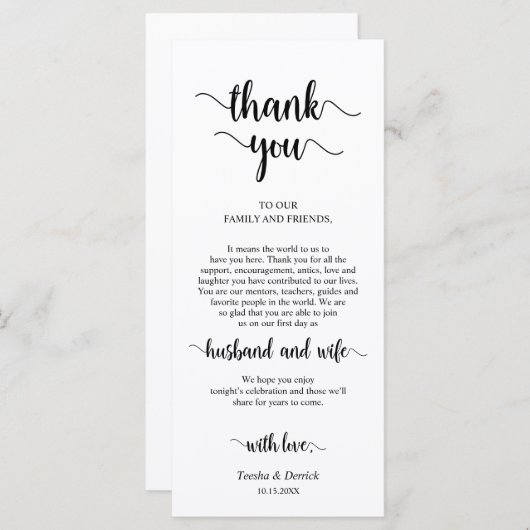 Plaats instelling Dank u, rustieke Boerderij thema Programmakaart (Voorkant / Achterkant)