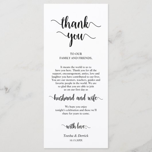 Plaats instelling Dank u, rustieke Boerderij thema Programmakaart (Voorkant)