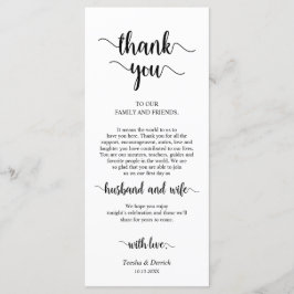 Plaats instelling Dank u, rustieke Boerderij thema Programmakaart