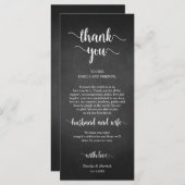 Plaats instelling Dank u, rustieke schoolbord Kaar Programmakaart (Voorkant / Achterkant)