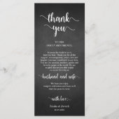 Plaats instelling Dank u, rustieke schoolbord Kaar Programmakaart (Voorkant)