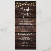 Plaats Instelling Dank u, Rustieke String Lichten Programmakaart (Voorkant)