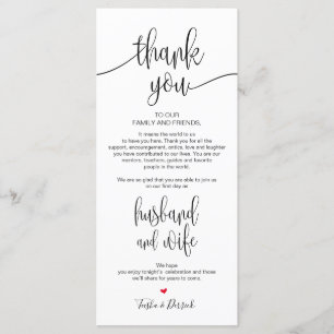 Plaats Instelling Hartelijk dank voor uw huwelijks Programmakaart