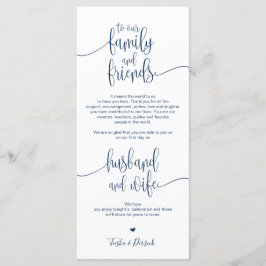 Plaats Instelling Hartelijk dank voor uw huwelijks Programmakaart