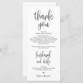 Plaats Instelling Hartelijk dank voor uw huwelijks Programmakaart (Voorkant / Achterkant)