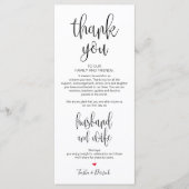 Plaats Instelling Hartelijk dank voor uw huwelijks Programmakaart (Voorkant)