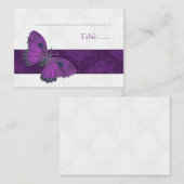 Plaats instellingskaart Butterfly Brocade Paarse Plaatskaartje (Voorkant / Achterkant)