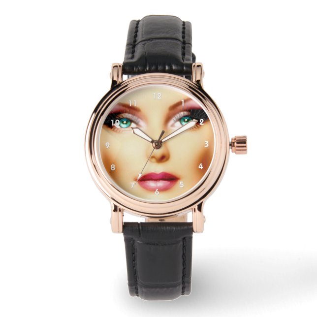 Plaats je eigen Afbeelding Cool DIY Square Zwart Horloge (Voorkant)