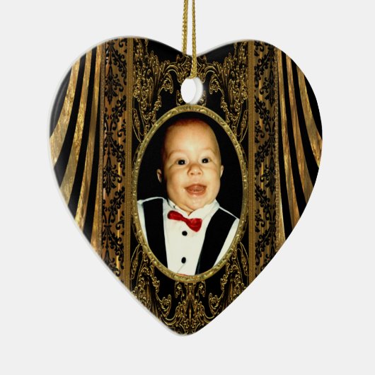 Plaats je eigen foto-hart keramisch ornament (Rechts)