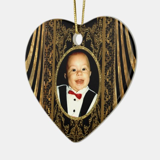 Plaats je eigen foto-hart keramisch ornament (Links)