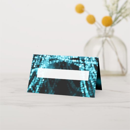 Plaats kaart Elegante bruiloft Turquoise String Li Plaatskaartje (Voorkant)