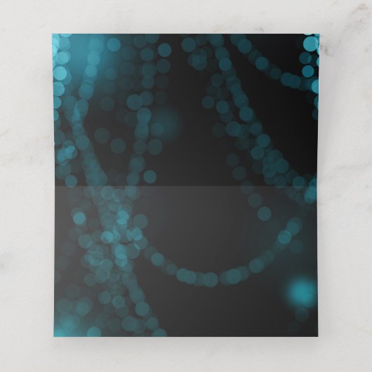 Plaats kaart Elegante bruiloft Turquoise String Li Plaatskaartje (Binnenkant ongevouwen)