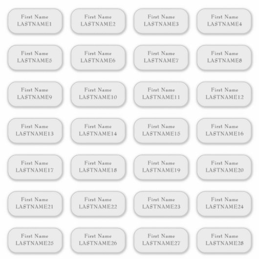 Plaats kaart gastnamen x28 Individuele naam wissen Sticker (Voorkant)