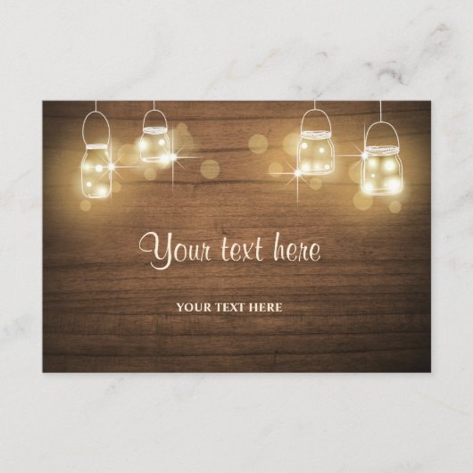 Plaats kaart Rustieke houten potten Lights Elegant (Voorkant)