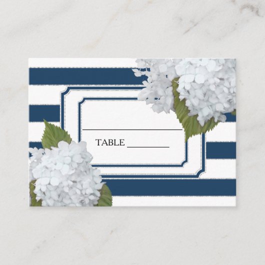 Plaats Kaarten Art Deco Marine Gestreepte Witte Ho Visitekaartje (Voorkant)