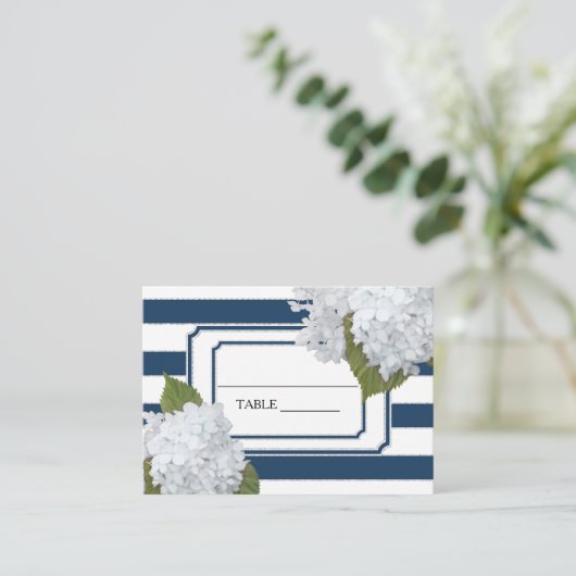 Plaats Kaarten Art Deco Marine Gestreepte Witte Ho Visitekaartje (Staand voorkant)