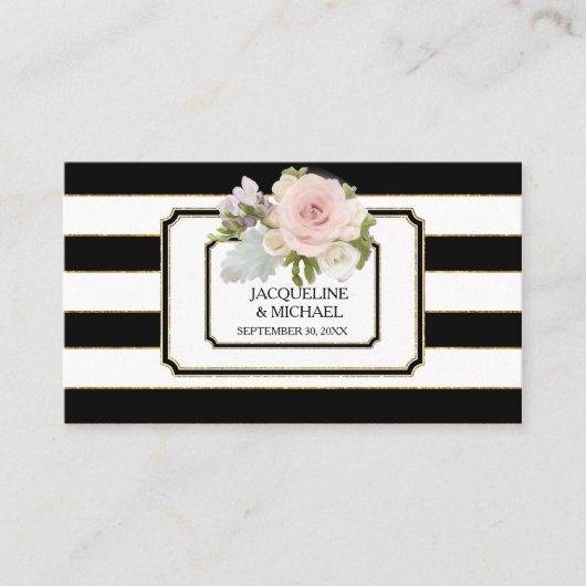 Plaats Kaarten Engels Rozen Art Deco Gold Glitter Plaatskaartje (Voorkant)