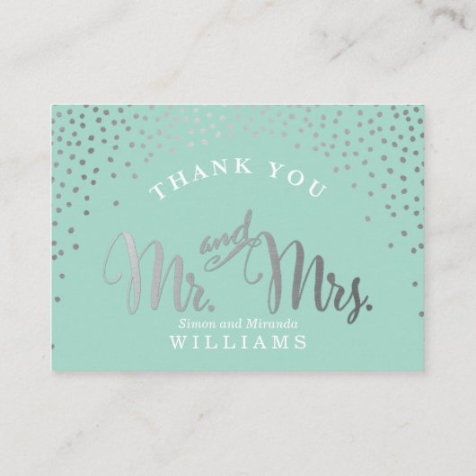 PLAATS KAARTEN mini spot confetti zilveren munt Plaatskaartje (Achterkant)