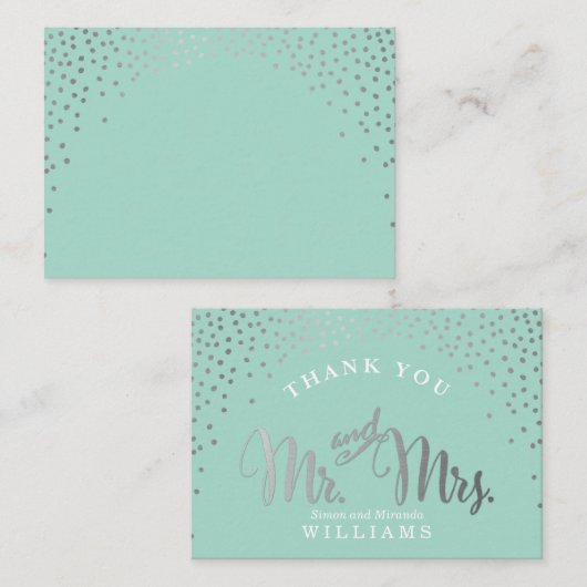 PLAATS KAARTEN mini spot confetti zilveren munt Plaatskaartje (Voorkant / Achterkant)