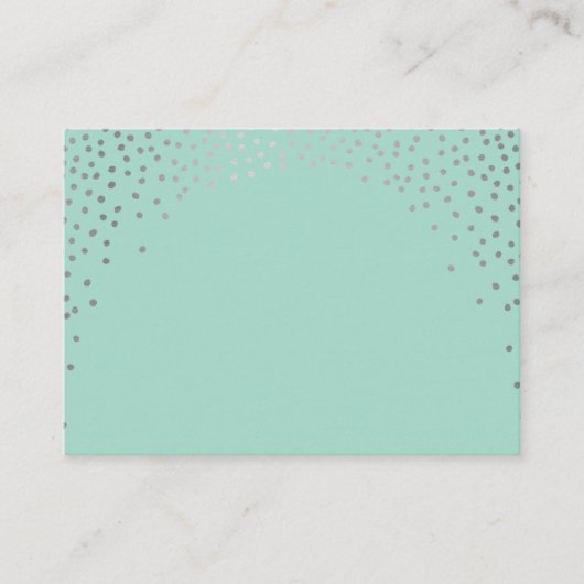 PLAATS KAARTEN mini spot confetti zilveren munt Plaatskaartje (Voorkant)