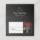 Plaats kaarten, vaas, rode roos bruiloft Collectie Plaatskaartje (Buitenkant ongevouwen)