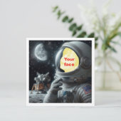 Plaats mijn gezicht in de afbeelding, astronaut, r kaart (Staand voorkant)