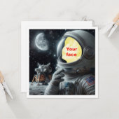 Plaats mijn gezicht in de afbeelding, astronaut, r kaart (Voorkant / Achterkant in situ)