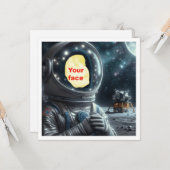Plaats mijn gezicht in de afbeelding, astronaut, r kaart (Voorkant / Achterkant in situ)