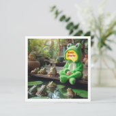 Plaats mijn gezicht in de afbeelding, kikker en ki kaart (Staand voorkant)