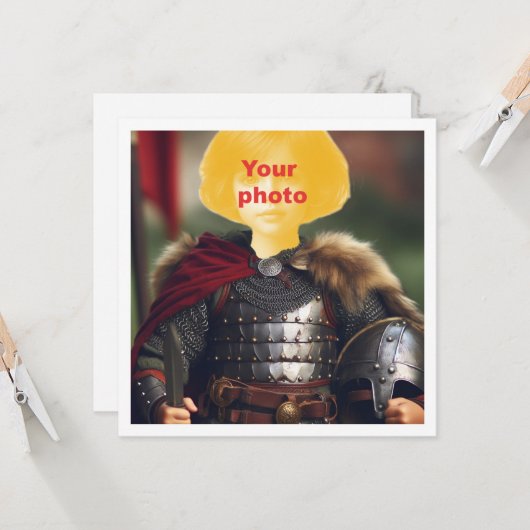 Plaats mijn gezicht in de afbeelding, Viking krijg Kaart (Voorkant / Achterkant in situ)