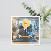 Plaats mijn gezicht in de foto, computerliefhebber kaart (Staand voorkant)