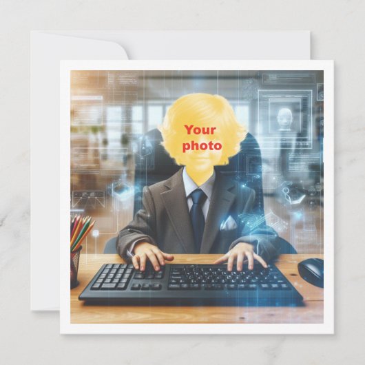 Plaats mijn gezicht in de foto, computerliefhebber kaart (Voorkant)