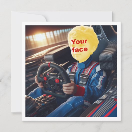 Plaats mijn gezicht in de foto, Formule 1 raceauto Kaart (Voorkant)