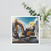 Plaats mijn gezicht in de foto, graafmachine, exca kaart (Staand voorkant)