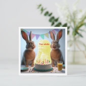 Plaats mijn gezicht in de foto, haasjes & kind kaa kaart (Staand voorkant)